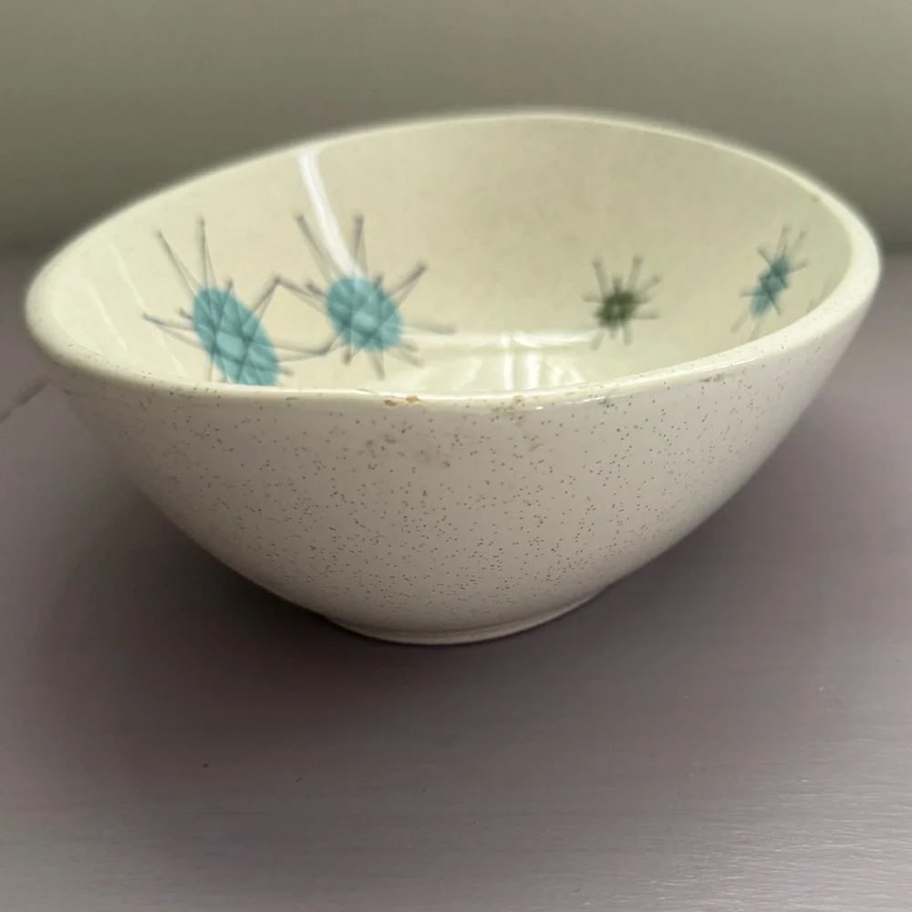 Franciscan Atomic Starburst Oval Serving Bowl 8.25” Vegetable Side Vintage MCM B